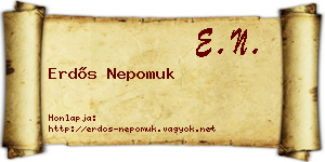 Erdős Nepomuk névjegykártya